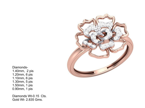 Printable 3D jewelry model of Lady diamond ring 3D Model