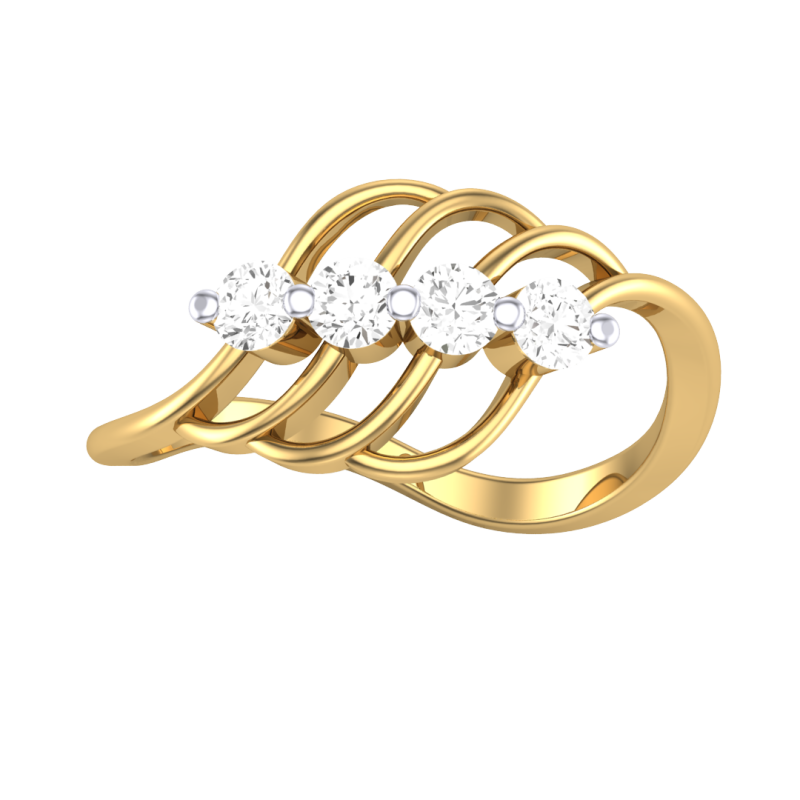 Printable 3D jewelry model of Lady diamond ring 3D 模型 .c4d .max .obj .3ds .fbx .stl .blend 