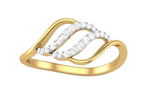 Druckbares 3D-Schmuckmodell eines Damen-Diamantrings 3D Modell