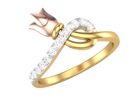 Printable 3D jewelry model of Lady diamond ring 3D Model