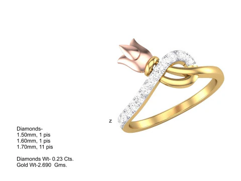 Printable 3D jewelry model of Lady diamond ring 3D Model