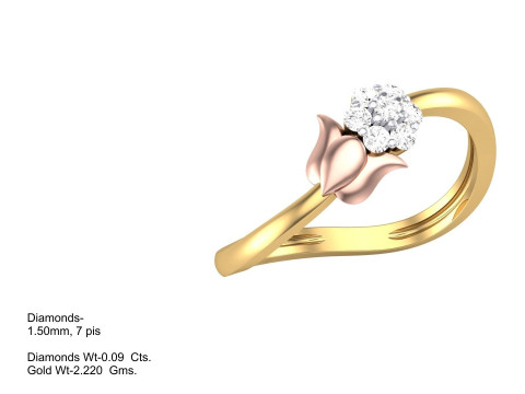 Printable 3D jewelry model of Lady diamond ring 3D Model