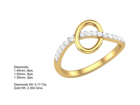 Printable 3D jewelry model of Lady diamond ring 3D Model