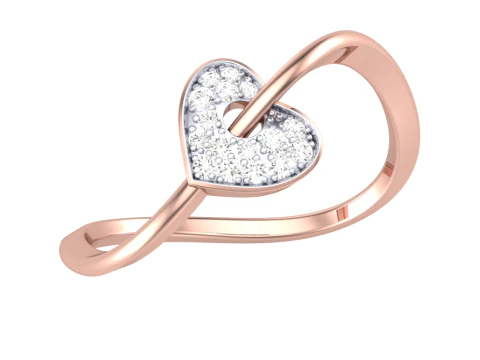 Modello di gioiello stampabile in 3D dell'anello con diamante Lady Modello 3D