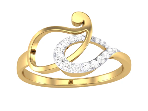 Druckbares 3D-Schmuckmodell eines Damen-Diamantrings 3D Modell