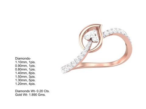 Printable 3D jewelry model of Lady diamond ring 3D Model