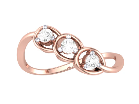 Modelo de joia 3D para impressão do anel de diamante Lady Modelo 3D