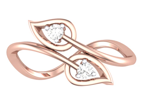 Тривимірна ювелірна модель жіночої каблучки з діамантом для друку 3D Модель