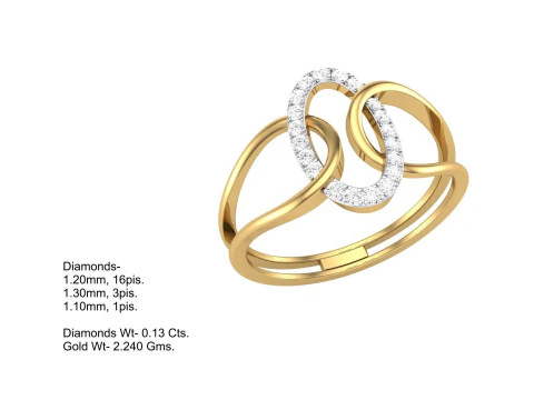 Printable 3D jewelry model of Lady diamond ring 3D Model