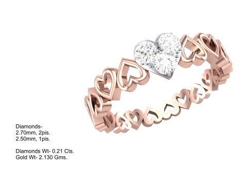 Printable 3D jewelry model of Lady diamond ring Modelo 3D