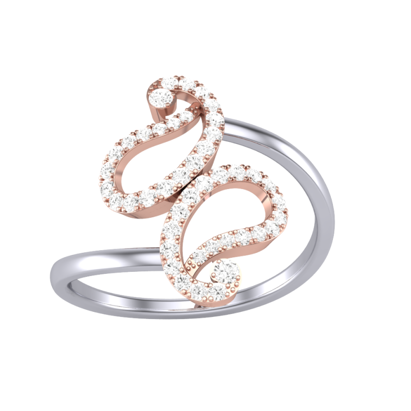 Printable 3D jewelry model of Lady diamond ring 3Dモデル .c4d .max .obj .3ds .fbx .stl .blend 