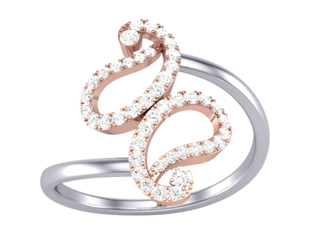 Printable 3D jewelry model of Lady diamond ring Model 3D