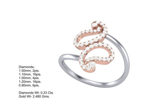 Printable 3D jewelry model of Lady diamond ring 3Dモデル