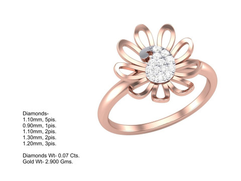 Printable 3D jewelry model of Lady diamond ring Modèle 3D
