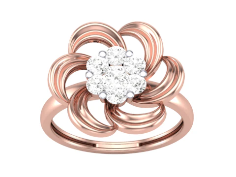 Printable 3D jewelry model of Lady diamond ring 3D Model