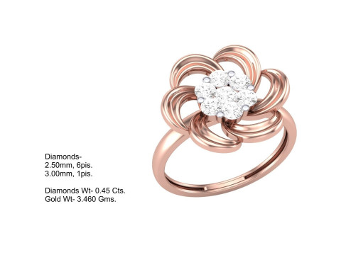 Printable 3D jewelry model of Lady diamond ring 3D मॉडल