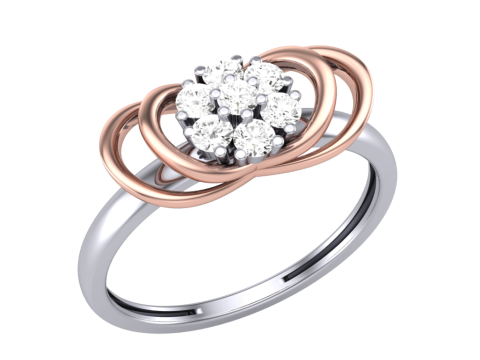 Printable 3D jewelry model of Lady diamond ring Model 3D