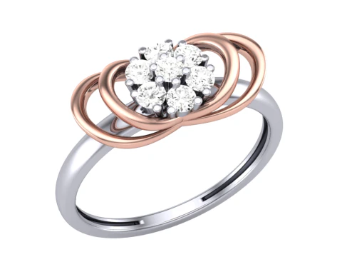 Printable 3D jewelry model of Lady diamond ring 3D Model