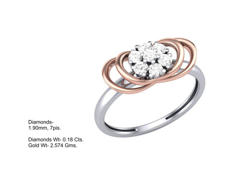 Printable 3D jewelry model of Lady diamond ring 3D Model