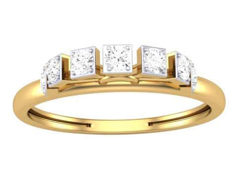 Printable 3D jewelry model of Lady diamond ring 3D Model