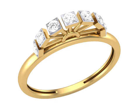Printable 3D jewelry model of Lady diamond ring 3D Model