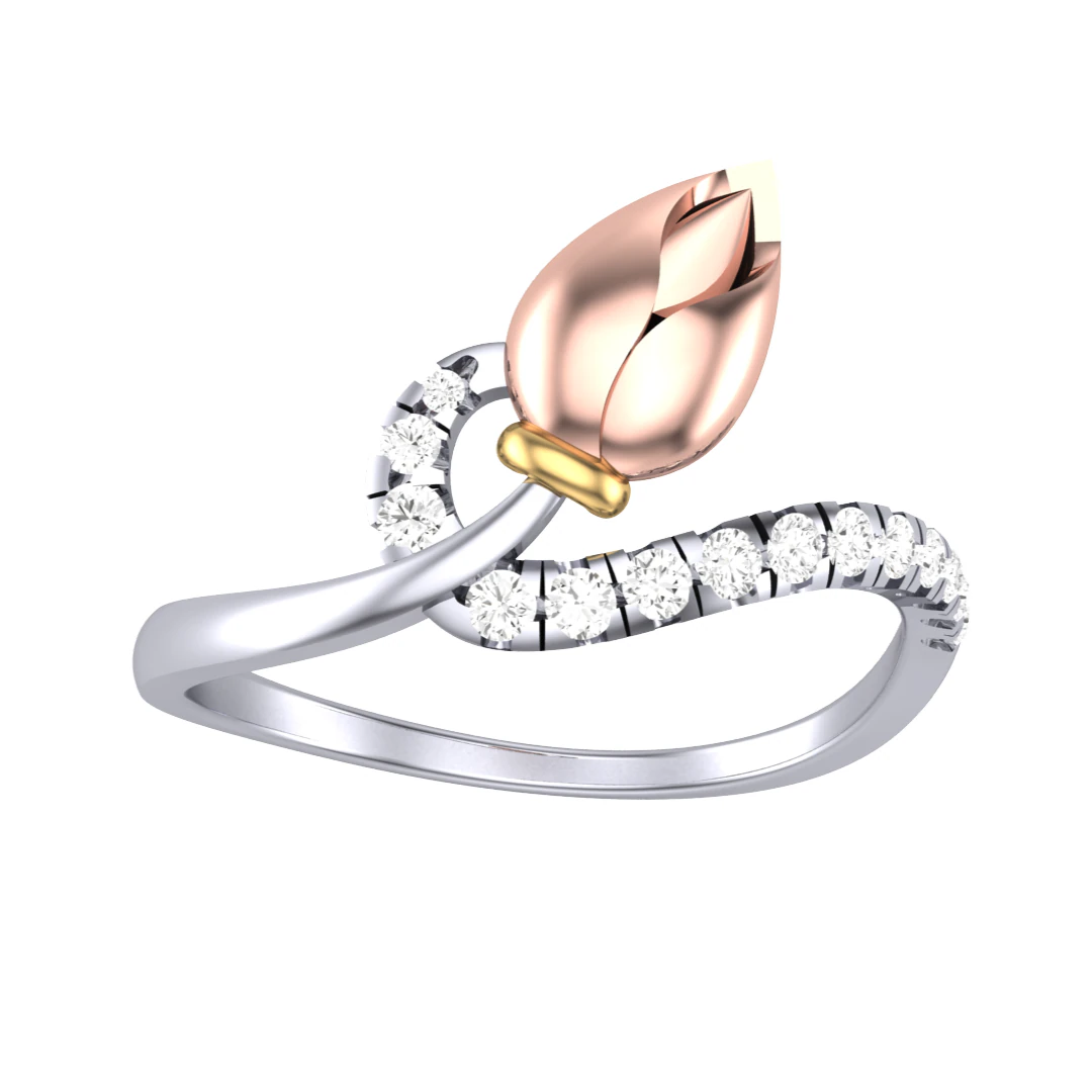 Printable 3D jewelry model of Lady diamond ring 3D Model .c4d .max .obj .3ds .fbx .stl .blend 