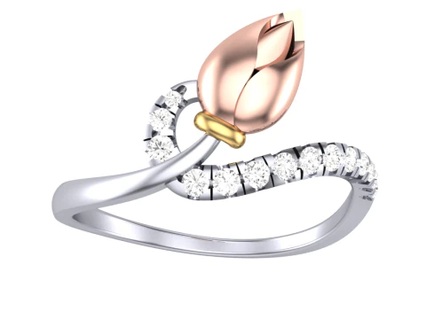 レディ ダイヤモンド リングの印刷可能な 3D ジュエリー モデル 3Dモデル