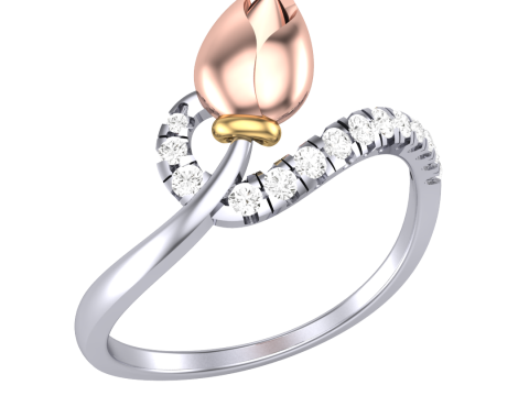 Printable 3D jewelry model of Lady diamond ring 3D 모델