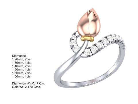 Printable 3D jewelry model of Lady diamond ring 3D 모델