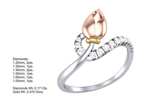 Printable 3D jewelry model of Lady diamond ring 3D Model