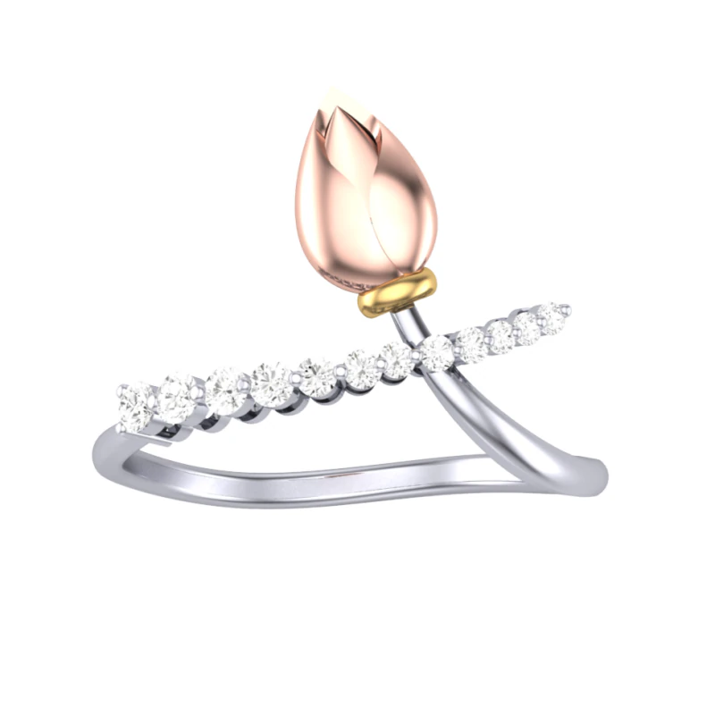 Printable 3D jewelry model of Lady diamond ring 3D Model .c4d .max .obj .3ds .fbx .stl .blend 