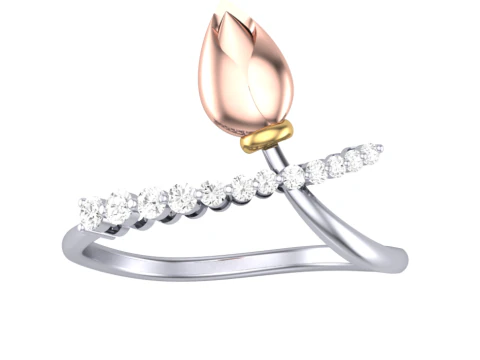 Printable 3D jewelry model of Lady diamond ring 3D Model