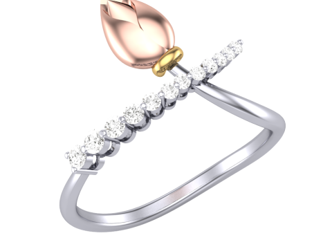 Printable 3D jewelry model of Lady diamond ring Model 3D