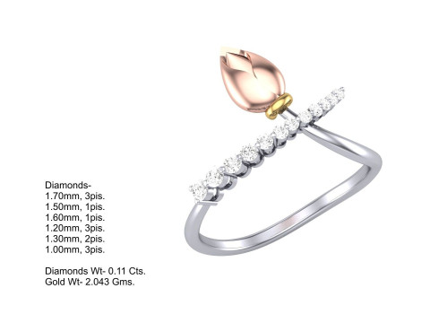 Printable 3D jewelry model of Lady diamond ring Model 3D