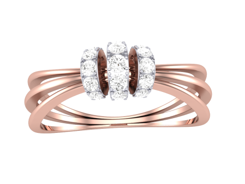Printable 3D jewelry model of Lady diamond ring Modelo 3D