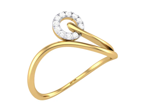 Printable 3D jewelry model of Lady diamond ring 3D Model