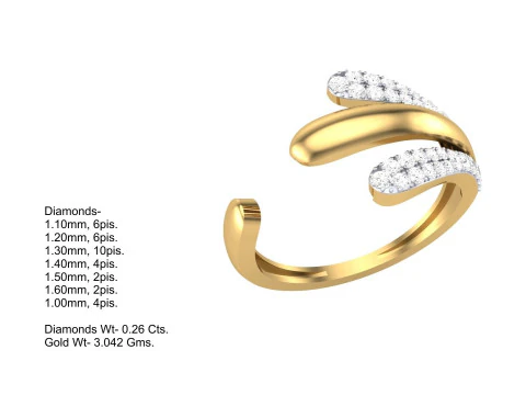 Printable 3D jewelry model of Lady diamond ring 3D Model