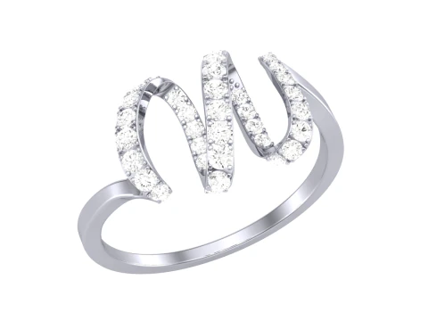 可打印女士钻戒3D珠宝模型 3D 模型