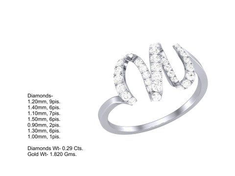 Printable 3D jewelry model of Lady diamond ring Model 3D