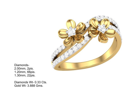 Printable 3D jewelry model of Lady diamond ring 3D मॉडल