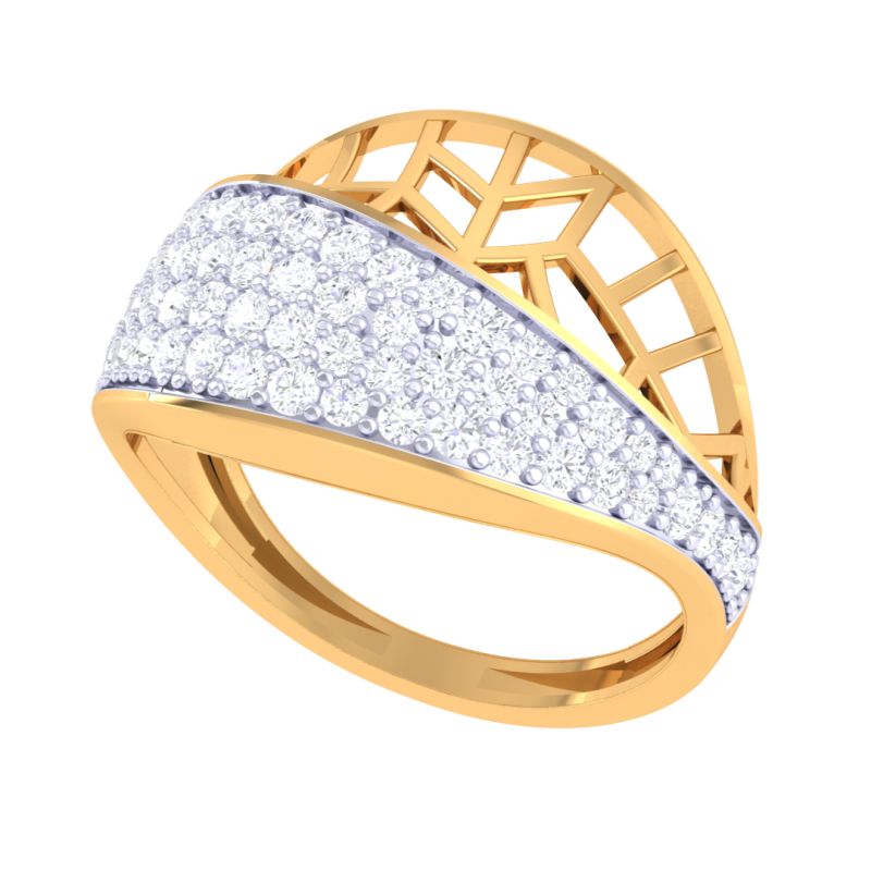 Printable 3D jewelry model of Lady diamond ring 3D 模型 .c4d .max .obj .3ds .fbx .stl .blend