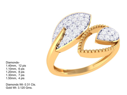 Printable 3D jewelry model of Lady diamond ring 3D Model