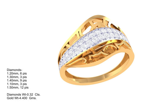 Printable 3D jewelry model of Lady diamond ring Model 3D