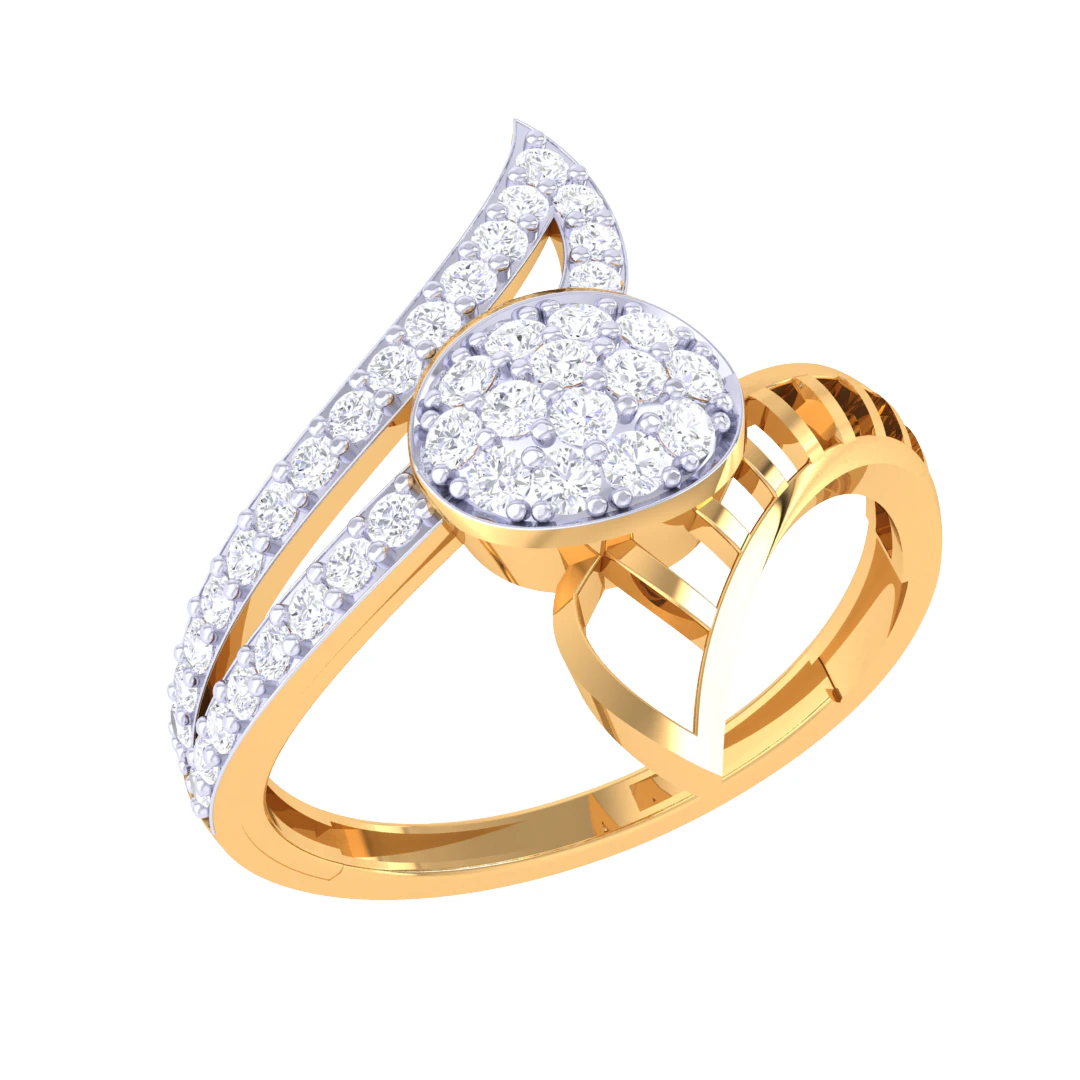 Printable 3D jewelry model of Lady diamond ring 3D Model .c4d .max .obj .3ds .fbx .stl .blend