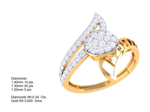 Printable 3D jewelry model of Lady diamond ring 3D मॉडल