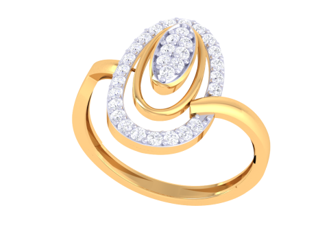 Printable 3D jewelry model of Lady diamond ring Modelo 3D