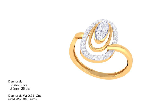 Printable 3D jewelry model of Lady diamond ring Modelo 3D