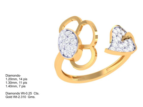 Printable 3D jewelry model of Lady diamond ring 3D Model