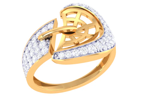 Printable 3D jewelry model of Lady diamond ring 3D Model