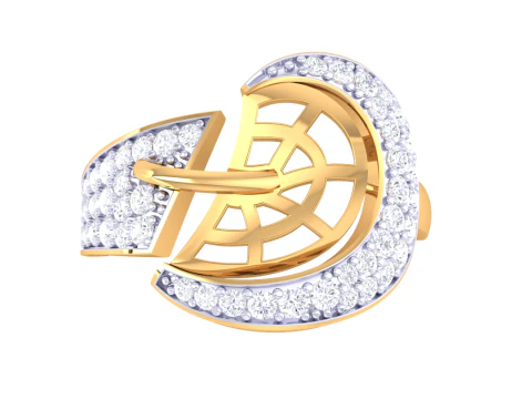 Printable 3D jewelry model of Lady diamond ring 3D Model